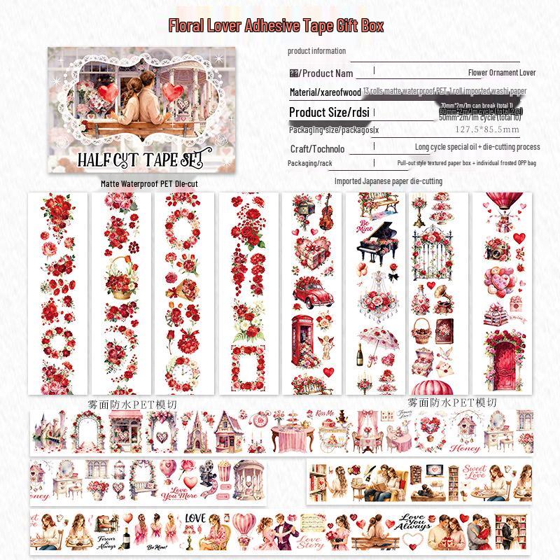 Die-cut PET Washi Tape Set: Coffee Theme, European & American Style for Journaling & Decoration
