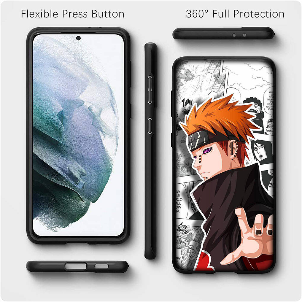 For Samsung Galaxy S25 S24 S23 S22 Ultra FE Plus A37 A57 A56 A55 A06 A16 A15 A36 A26 A35 A05 A25 A54 A34 Phone Case Cartoon Pain Akatsuki Naruto Cover