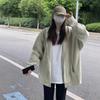 Women's White Long-Sleeve Round Neck Top, 2024 Autumn Loose Style