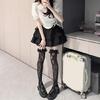 Thigh Highs Stockings with Ruffle Trim Women Flower Lace Fishnet Over Knee Socks