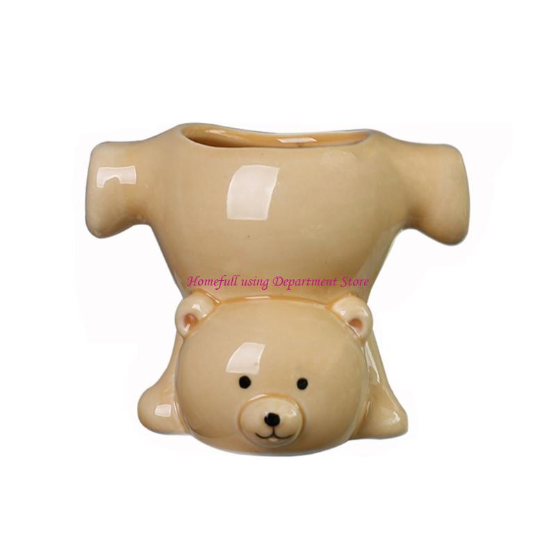 Novelty Upside Down Bear Planter Handcrafted Lovely Bear Plant Pot For Plant And Office Accessories