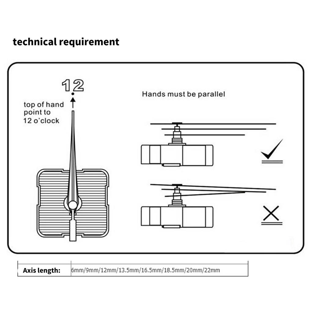 Pendulum Clock Movement Mechanism Quartz DIY Movement Kits Replacement Long-Shaft Repair Accessories Include Hands