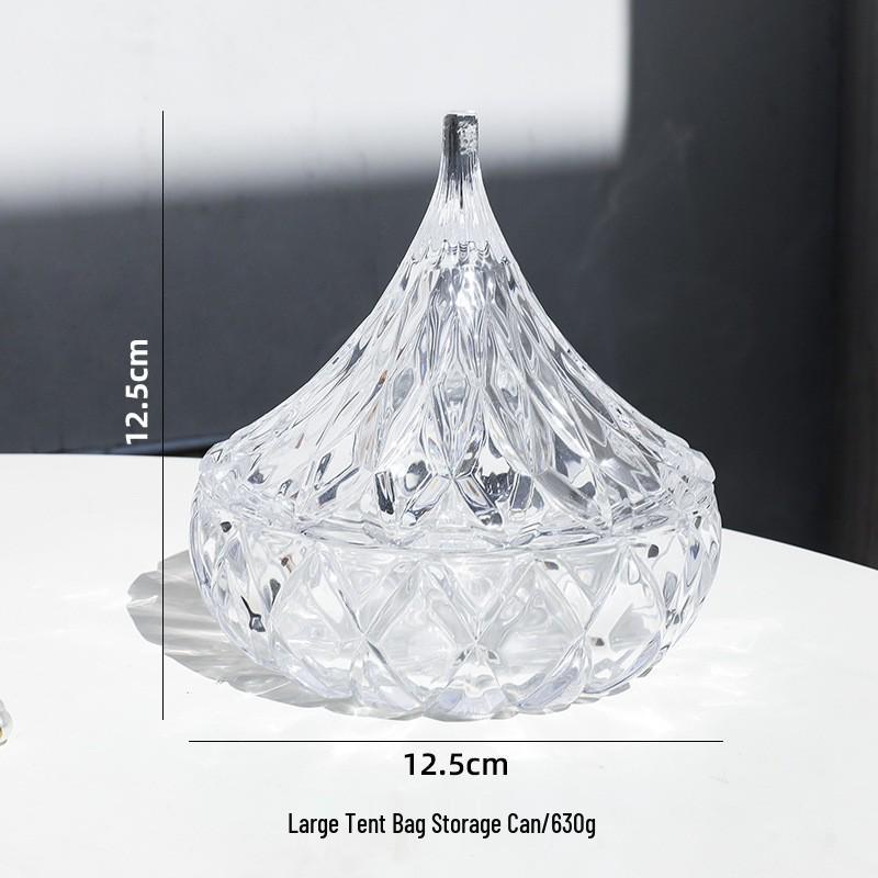 European Crystal Candy & Jewelry Glass Storage Box with Lid