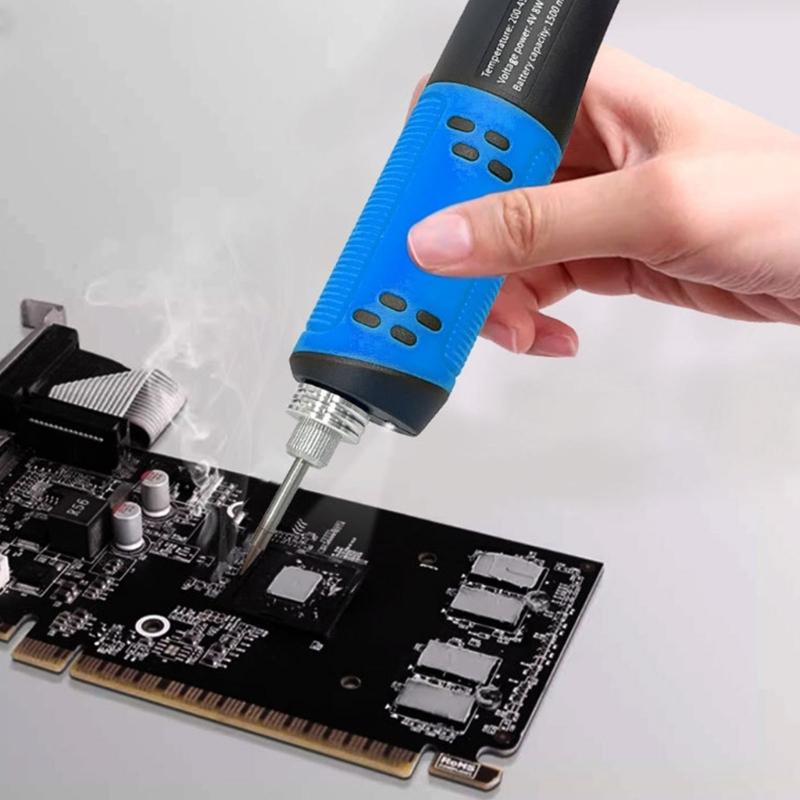 Wireless Soldering Iron Vertical Stand Built In 1500mAh Battery Rapid Heating Techs USB C Rechargeable Tool