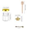 1.5Oz Hexagon Mini Glass Honey Jars Sealed Jars with Bee Pendants,Jutes,Wood Dipper Jam Jars for Party Favors Wedding Birthday