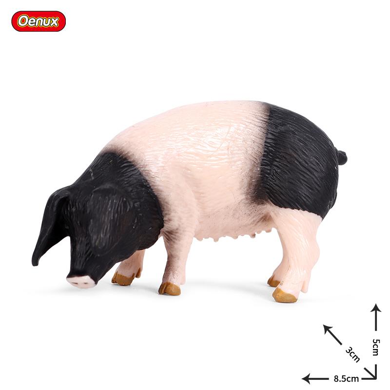 Oenux Poultry Farm Animals Model Simulation Pig Swine Sow Porcupine Boar Action Figures Figurine Lovely Educational Kids Toy