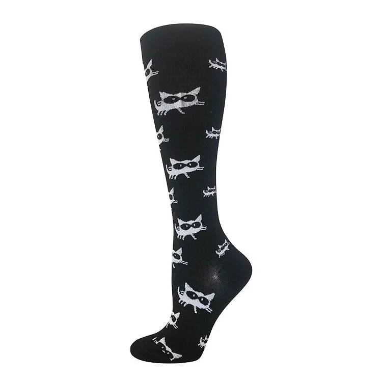 Compression Socks Outdoor Riding Elastic Sports Banana Pear Cartoon Cherry Dog Cat Toucan Stockings Pressure Compress