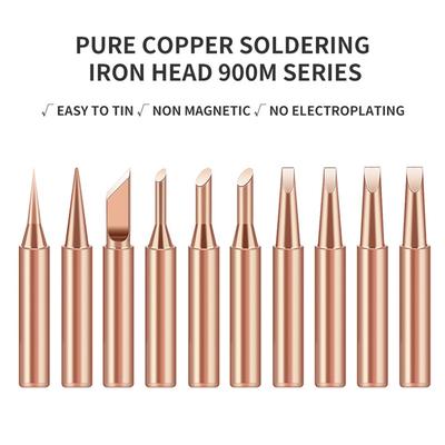 5 PIÈCES 10 PIÈCES Pointe de fer à souder en cuivre pur Haute Qualité Remplacement Tête de fer à souder électrique en cuivre nu