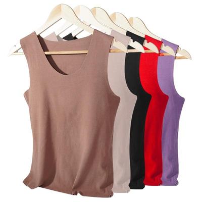 Women's Non-Trace Heated Thermal Vest Plush Thin Slim Fit Thermal Winter Shirt Vest