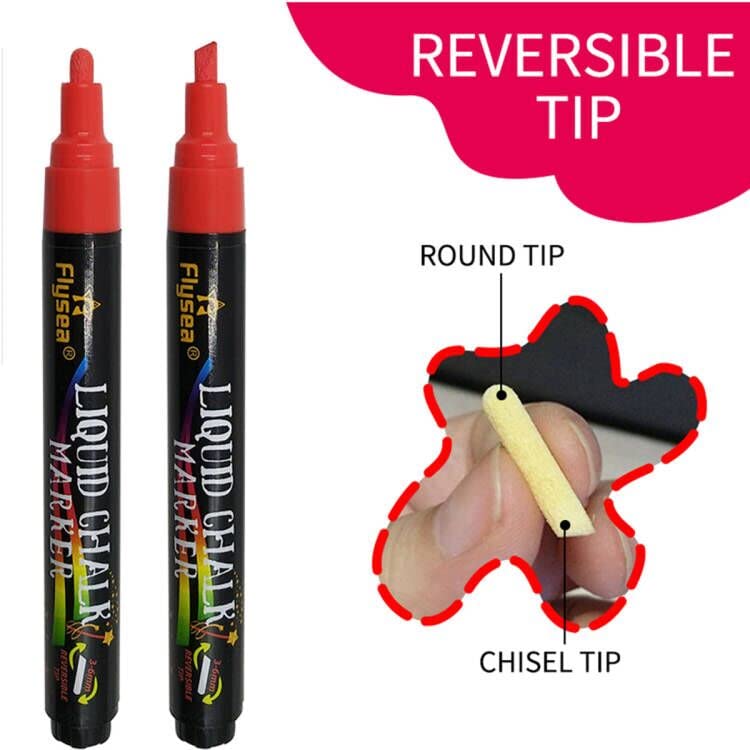 12 Colors Fluorescent Liquid Chalk Markers for LED Bold and Fine Easy Stickers Signs, Chalkboards, Points, Wipe-Off