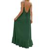 Women's  Breathable Backless Ruffled Hem Long Dress