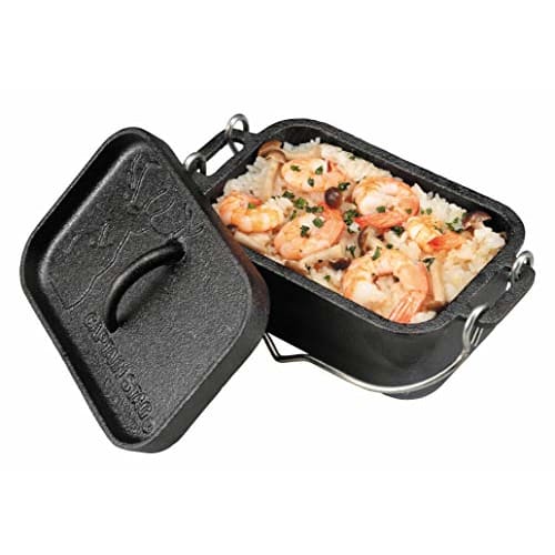 Captain Stag (CAPTAIN STAG) Dutch Oven Iron Casting Square Dutch Oven Mini Width 205 X Depth 130 X Height 90mm Full Water Capacity 750ml No Seasoning