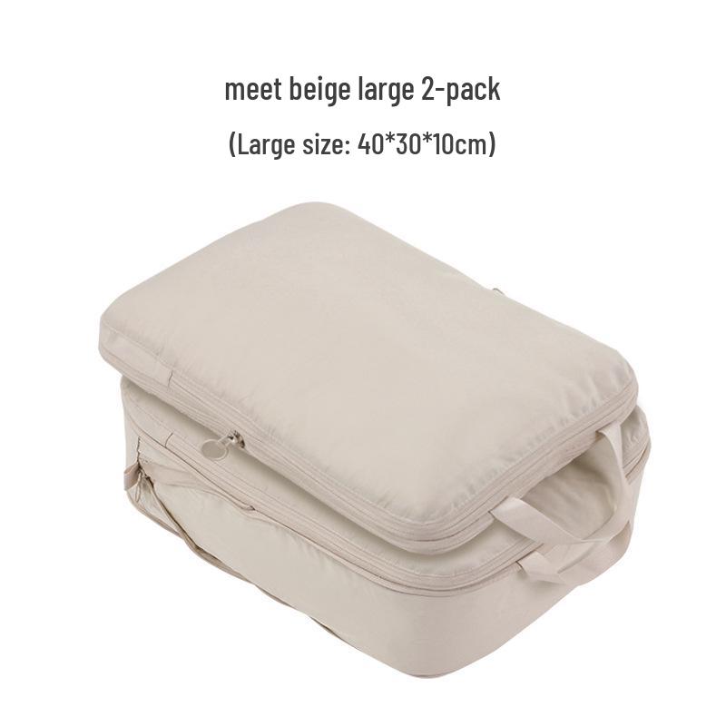 

Travel Refillable Storage Bag Organizer for Clothes – Portable Large Dirty Laundry Bag Two Medium бежевый