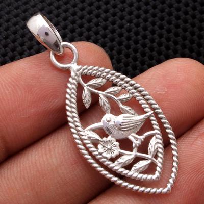 Silver Pendant, Tree Of Life Pendant, Gift For Mum, Bird Pendant, Handmade Jewelry