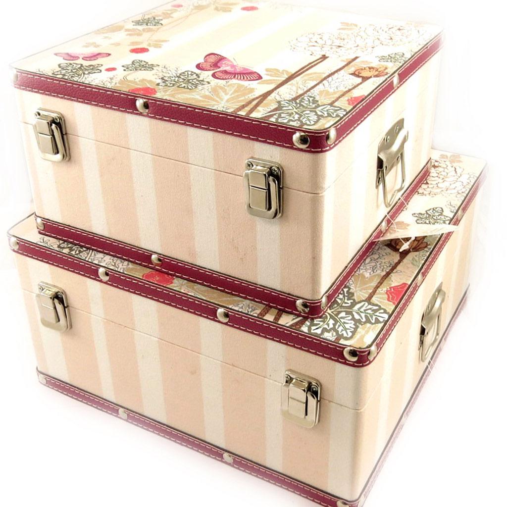 Les Trésors De Lily [L1945] - Set of 2 Trunks 'Belle Epoque' Taupe Pink Toy Boxes