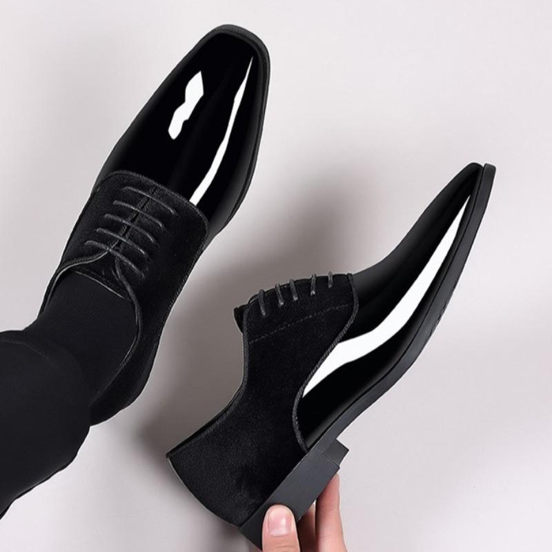 Mode Business Herren Klassische Lederschuhe Karriere Schnürschuhe Lack Herrenschuhe Luxus Männlich Formeller Schuh Hochzeit Oxford Schuh Große Größe 38-50