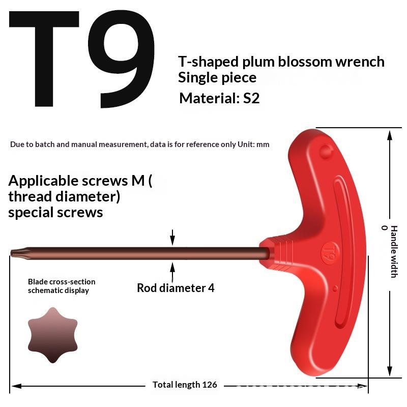 2Pcs Screw Driver T Shape Inner Hexagon Spanner Key Screwdrivers Handle Repair Screw Driver Wrench Hand Tools