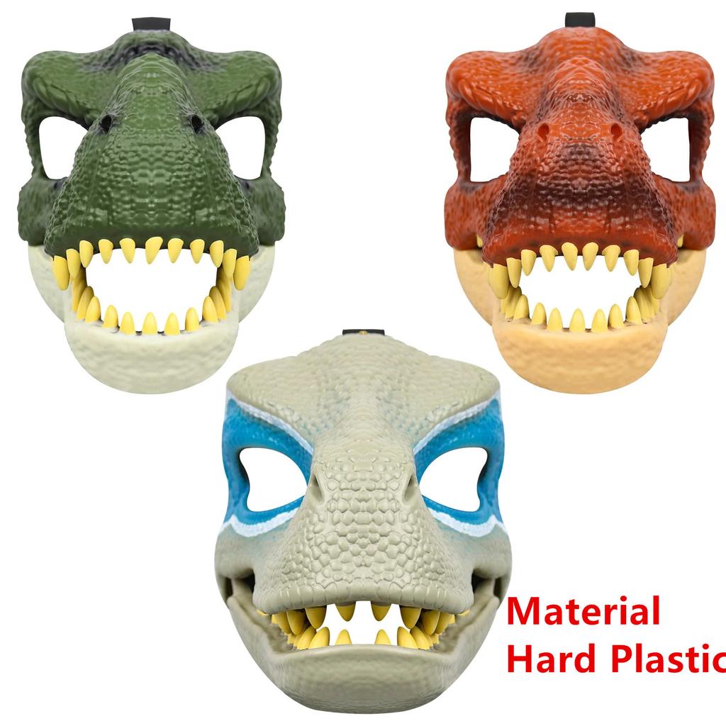 3D Dinosaurier Maske Lebensecht Raptor Dino Beweglicher Kiefer Dinosaurier Maske Hohe Qualität PVC Kopfbedeckung Halloween Kinder Spielzeug Karneval Geschenk