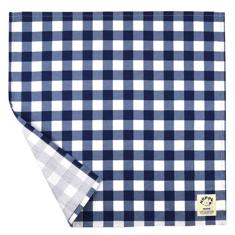 Set of 2 Navy Check Lunch Cloths, Napkins, and Lunch Mats for Lunchboxes, School Lunches, and Elementary School Students. Made In Japan by HOPPE