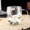 Christmas milk coffee star  cup double-layer insulated high boron glass Christmas cup