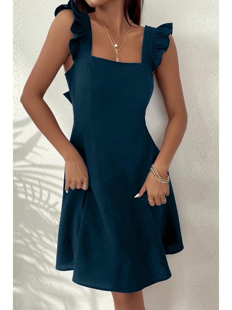 2024 Cross-Border European & American Women's Pastoral Style Suspender Dress: Short, Sweet, Versatile for Commute, Vacation, or Beach.