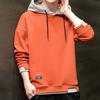 Men Hoodie Contrast Colors Drawstring Casual Long Sleeve Thick Loose Autumn Hoodie for Daily Wear