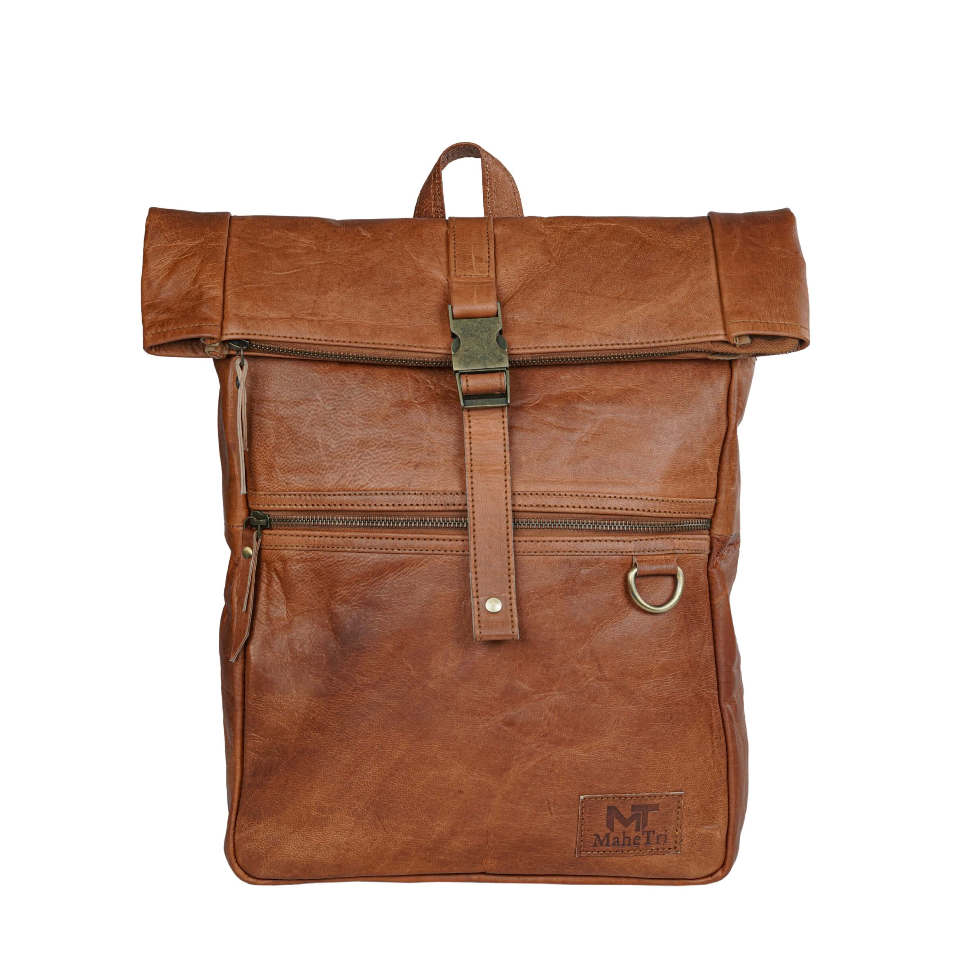 MaheTri The Ortiz Rucksack Backpack Genuine Leather Bag For Everyday Use 16 Inch коричневый