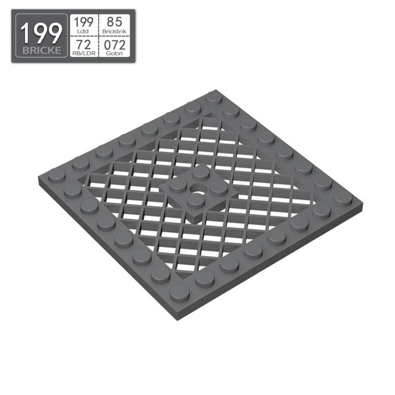 BRICKE Guest Brick 8x8 Grid Plate Compatible with Lego 4151 MOC Loose Parts Building Blocks. 50g (~6 pcs) темно-серого
