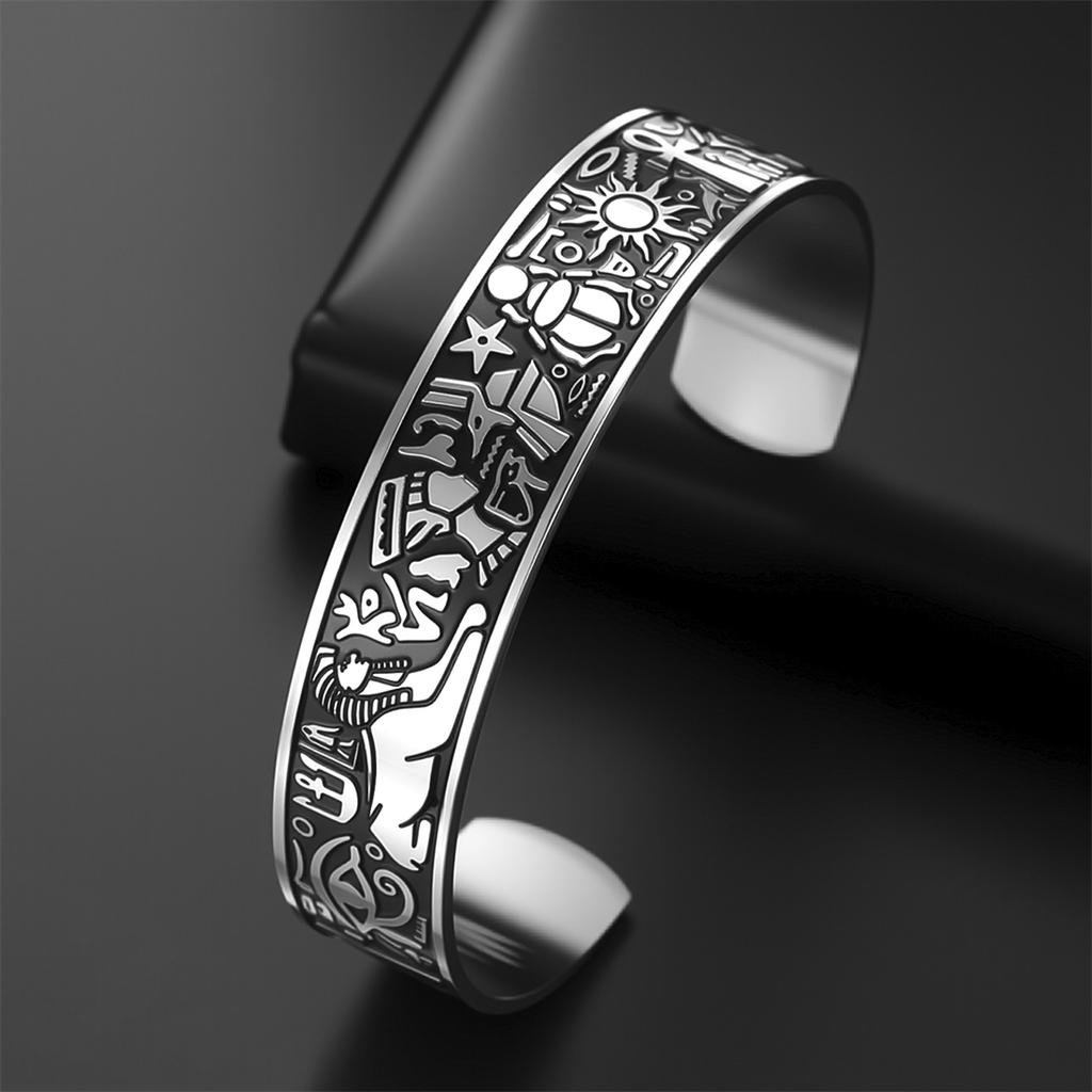  Mysterious Ancient Egyptian Bracelet Anke Cross Eye of Horus Sphinx Symbol Bangles Vintage Egypt Amulet Jewelry Gift