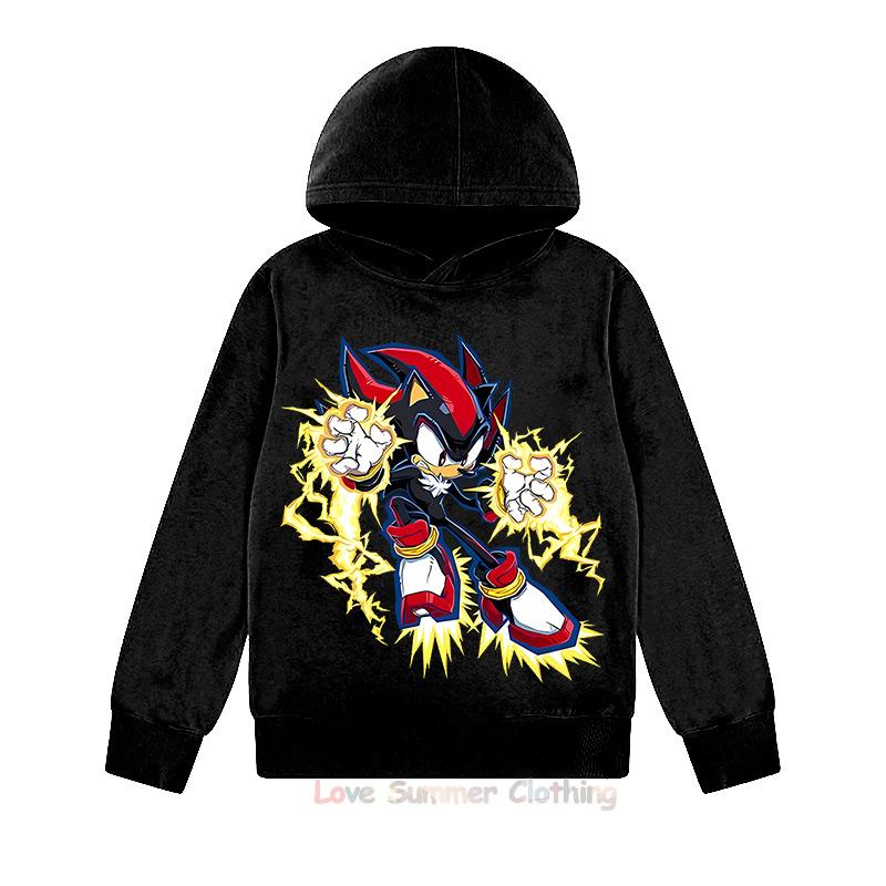 Shadow Casual Pullover Hoodie for Boys Age 4-14 Big Kids Sweatshirt Graphic Hedgehog HD Print Boys Pullover Unisex Girls Fall Hoodie Polyester