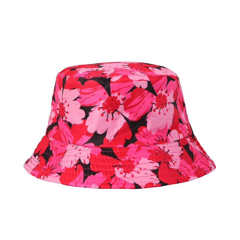 New Summer Women's Sunscreen Breathable Sun Hat Tie-dye Floral Print Bucket Hat Outdoor Sports Casual Fashion Sunshade Basin Cap