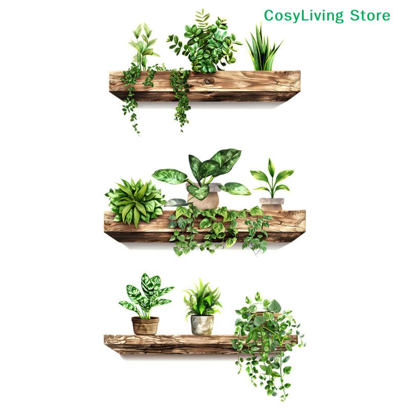 Removable DIY Wall Art Creative Wall Stickers Potted Plant Decals Self-adhesive Wall Mural Home Decoration Accessories