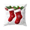 Christmas Socks Theme Pillowcase Bedroom Sofa Cushion Cover 100% Polyester Living Room Soft Cushion Pillowcase Home Decor
