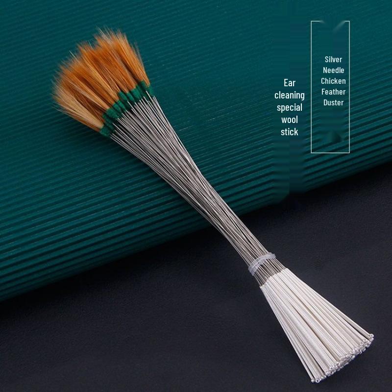 Professional Ear Cleaning Set: Silver Needle, Goose Feather, Chicken Feather, Horse Tail Ear Picks
