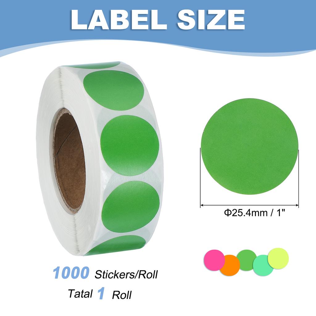 1000Pcs Colored Dot Stickers Color Coding Labels Blank Circle Stickers Adhesive Round Price Stickers for Office 12.7mm 19mm 25mm