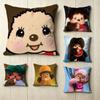 Cute Doll MMonchhichi Pillow Case Square DoubleSided Sofa Cushion Cover Bedroom Bedside Pillow