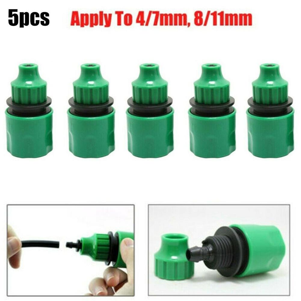 5 pcs Water Pipe Quick Connector Plastic Hose Pipe Connector For Garden Pipeline Drip Irrigation System Watering Equipment Parts