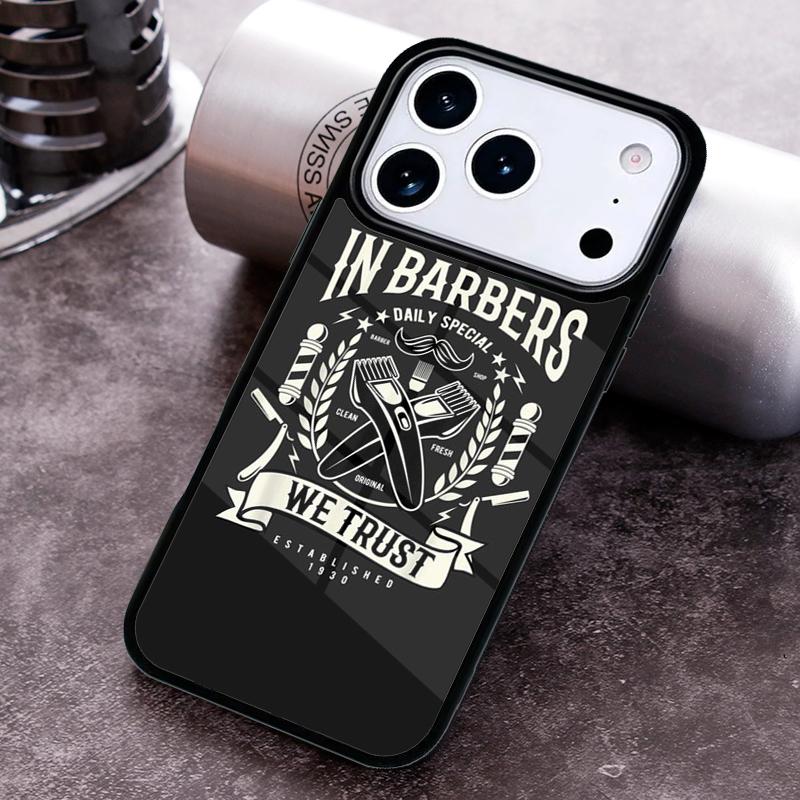 Barber Life Vintage Retro Phone Case For iPhone 17 16 15 14 13 12 11 Pro Max Plus 17Air Soft Silicone Cover