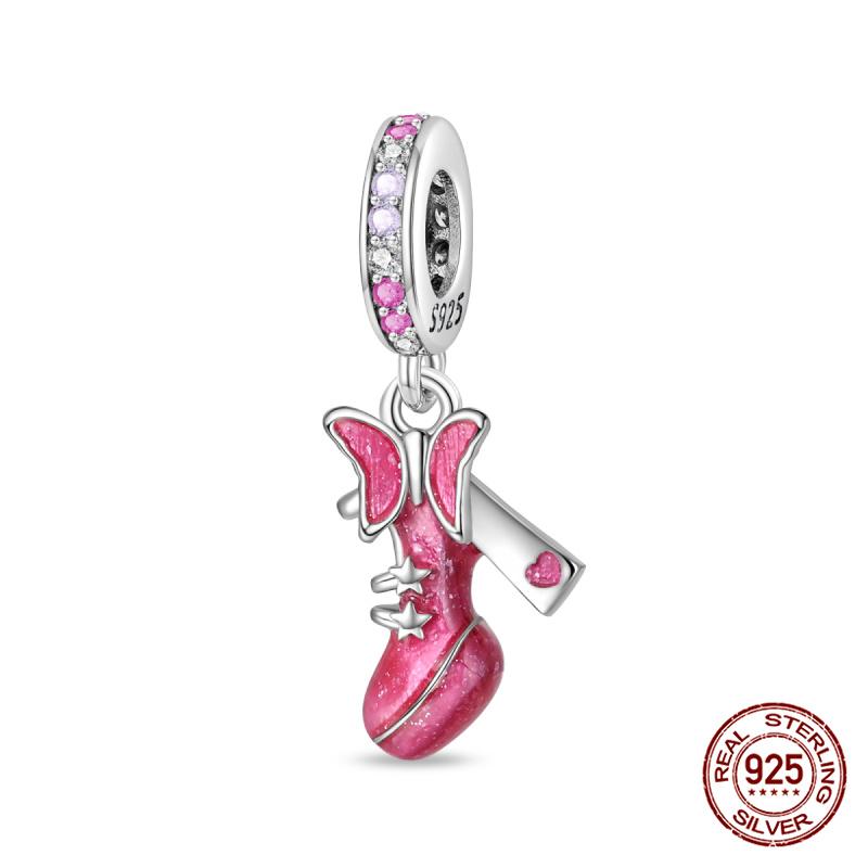 100%Copperpink Series Stars & High Heels Charms Fitoriginal Bracelets Diy Jewelry Making For Women Gift