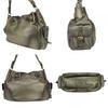 Used PRADA Shoulder Bag leather Bronze gold Brown casual