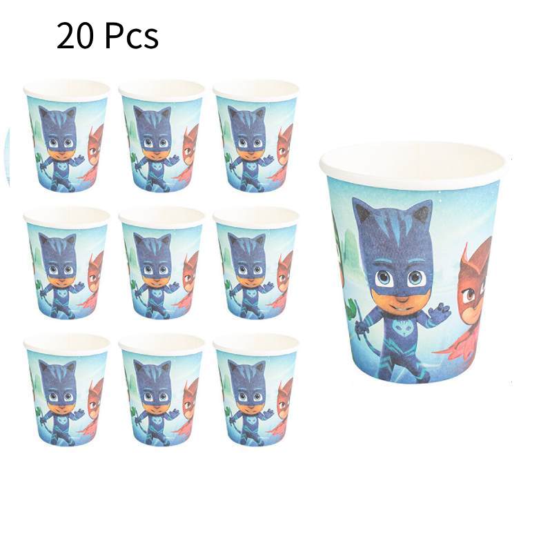 Kids Pjmask Birthday Party Supplies Tableware Decoration Plates Cartoon Cups