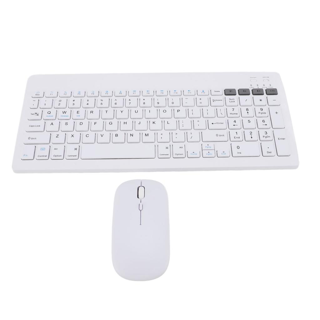 Wireless Keyboard and Mouse Set 4 Channels Double Modes Rechargeable Bluetooth Keyboard Mouse Set