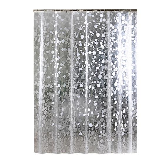 Cortina de Ducha Impermeable, Forro Grueso de EVA para Ducha, Cortina de Baño con Patrón de Guijarros 3D para Cabina de Ducha, Bañeras