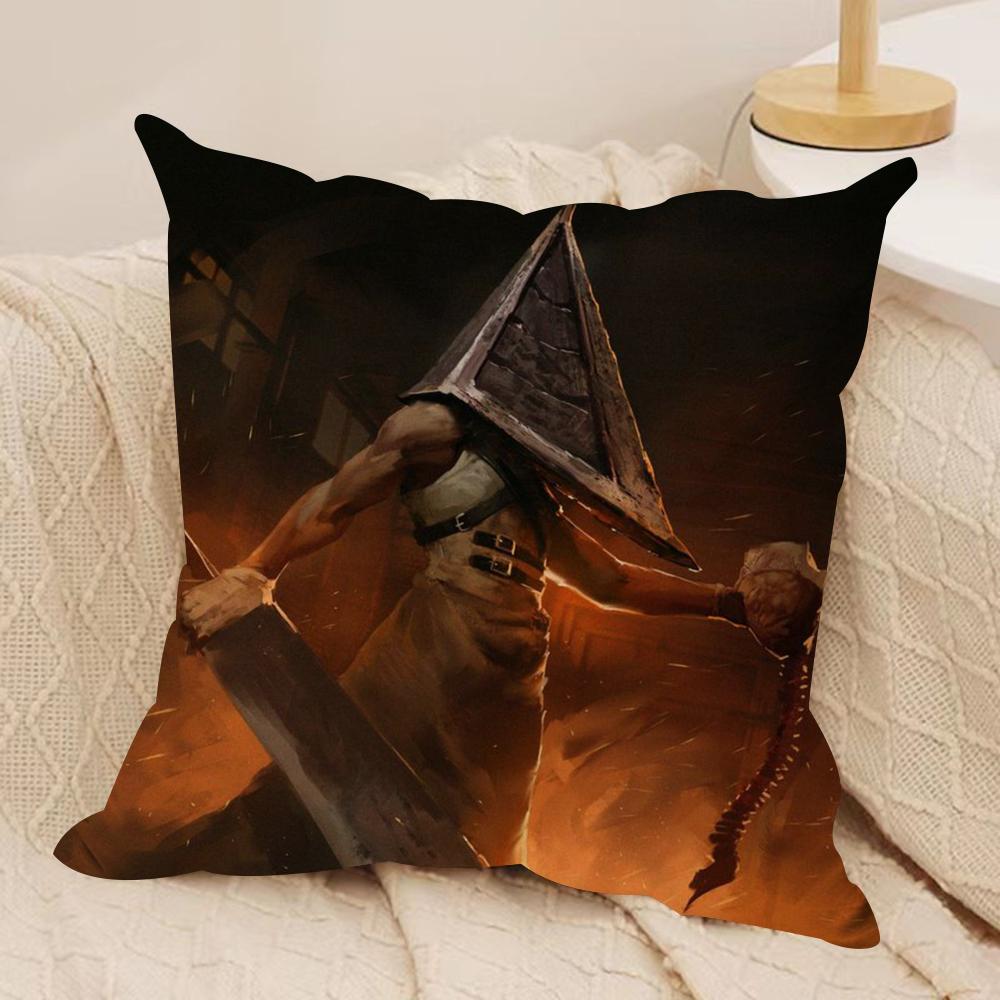 SSilent HHill Anime Cushion Cover Soft Plush Fabric DoubleSided Printed Sofa Cushion Cover for All Seasons Home Decor Gift
