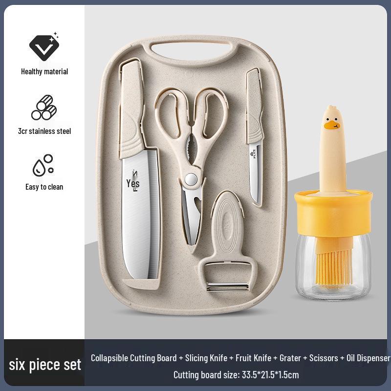 Portable Baby Toddler Food Prep Set: Knife & Cutting Board Combo