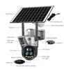LS VISION Dual Screen WIFI Or 4G SIM Solar Camera 10X Zoom Outdoor Cameras With Light Alarm Auto Tracking PTZ CCTV Cameras IP66
