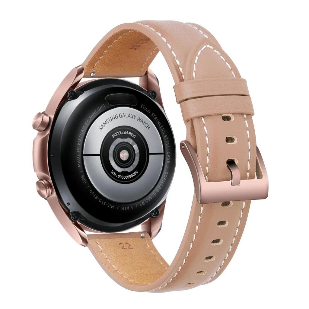 22mm 20mm Lederband für Samsung Galaxy Watch 3 41mm 45mm Armband für Active 2 / Watch 4 Watch5 Watch6 Ersatzarmband