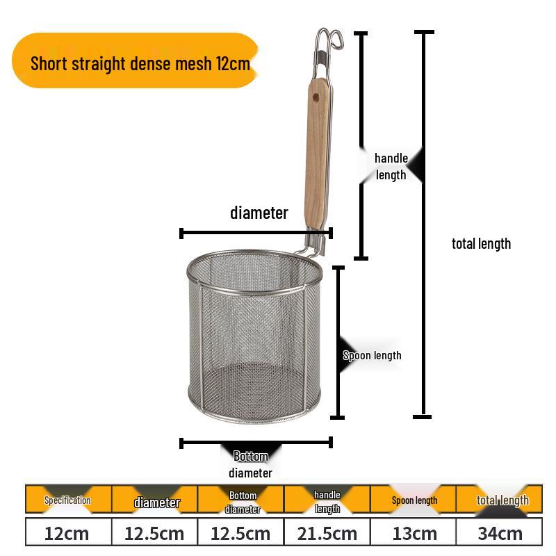 304 Stainless Steel Noodle Skimmer Ladle - Large Strainer for Mala Tang and Soup