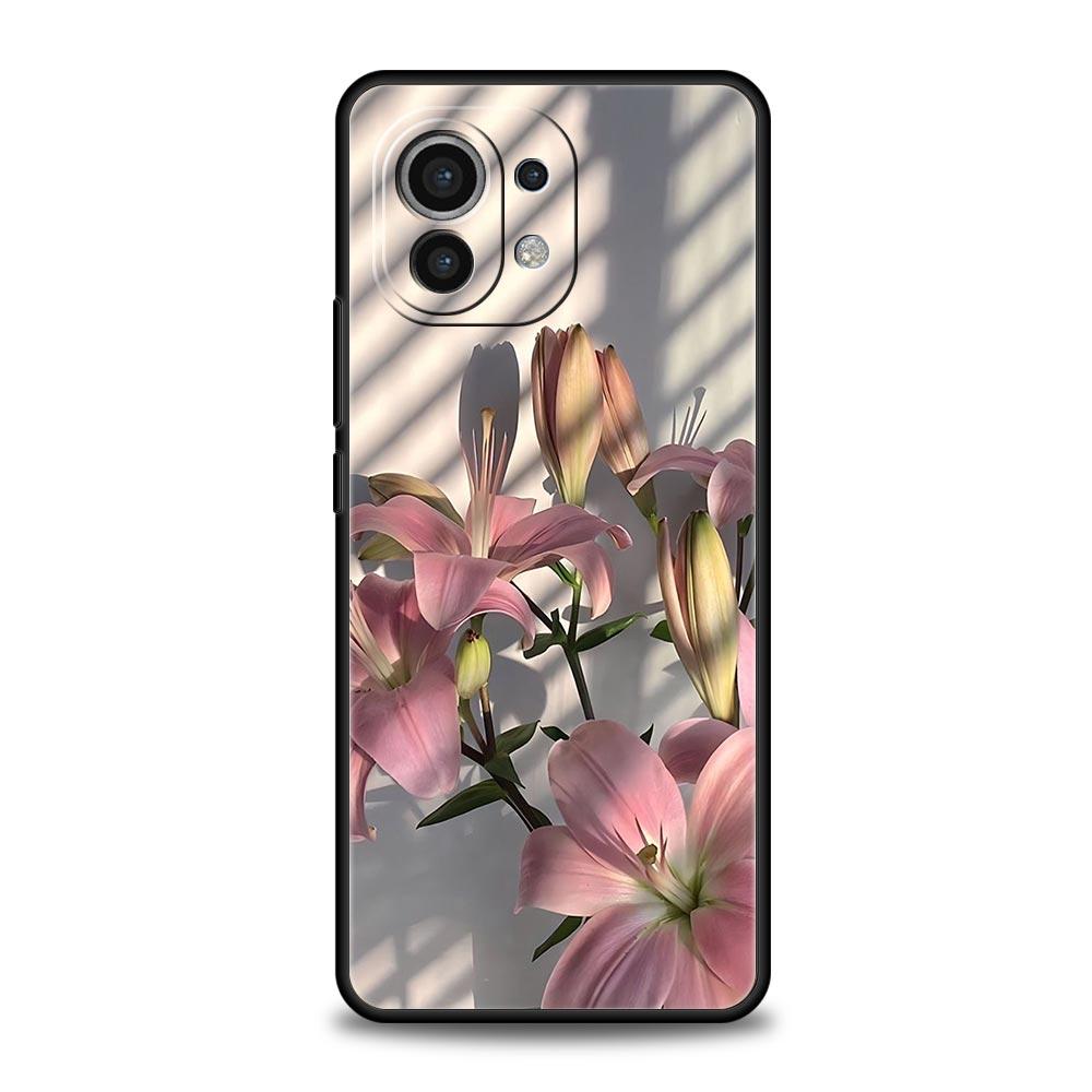 Realistic Lily Flower Print Phone Case For Xiaomi Mi 17 15T 15 14 14T 13T 12T Pro 12 13 Lite 5G 11T Poco X6 X7 X5 Pro Soft Cover