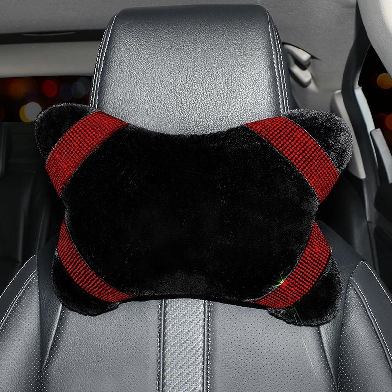 Car Styling Seat Neck Pillow Protection Auto Headrest Support Rest Travelling Bling Car Assessoires Interior for Women